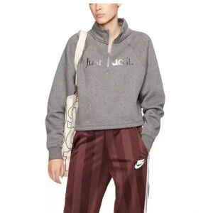 Nike SHINE Just Do It Half-Zip Crop - Medium GUC